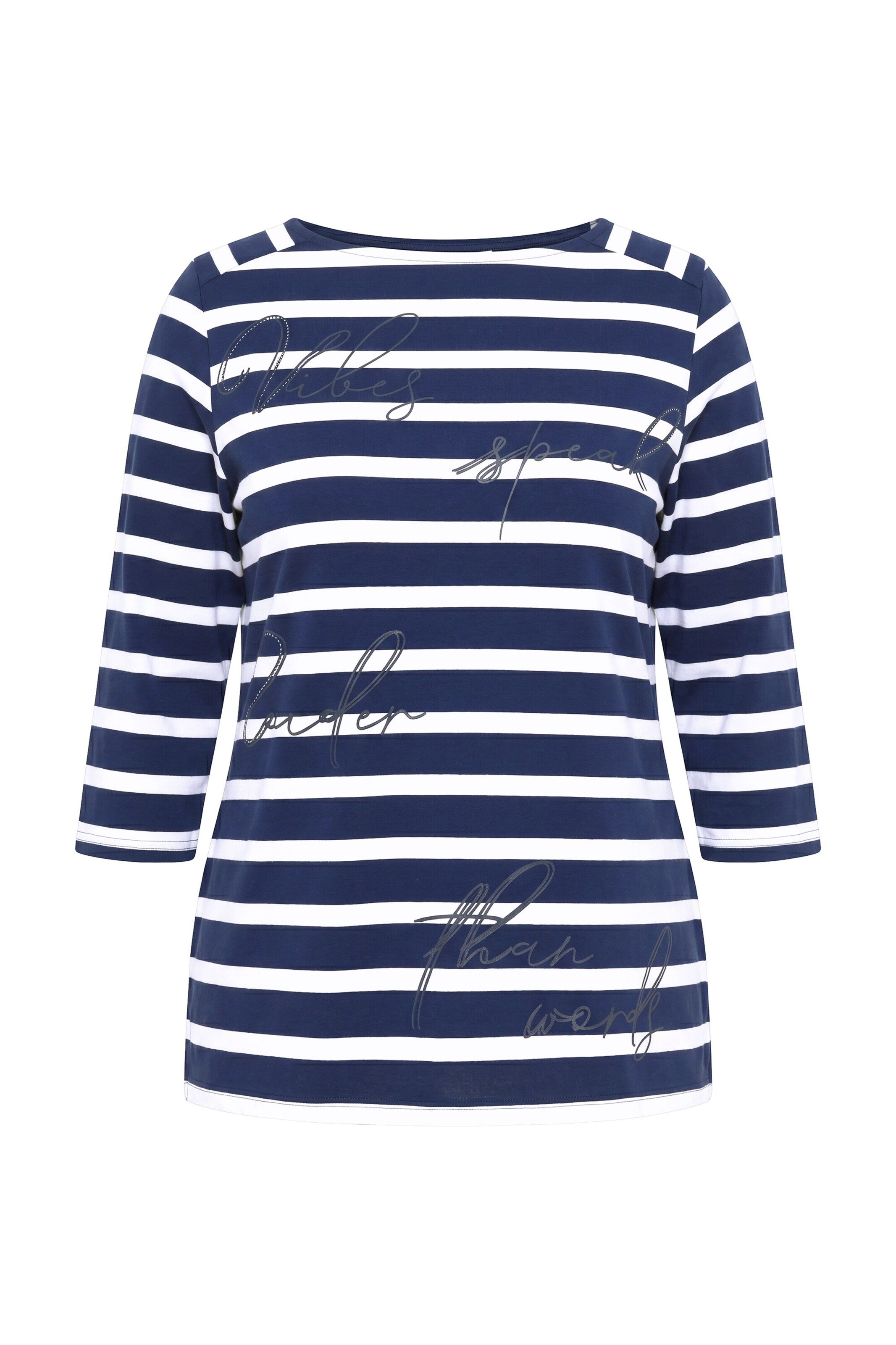 Ulla Popken Shirt in M-L in marine blue / White, Item view