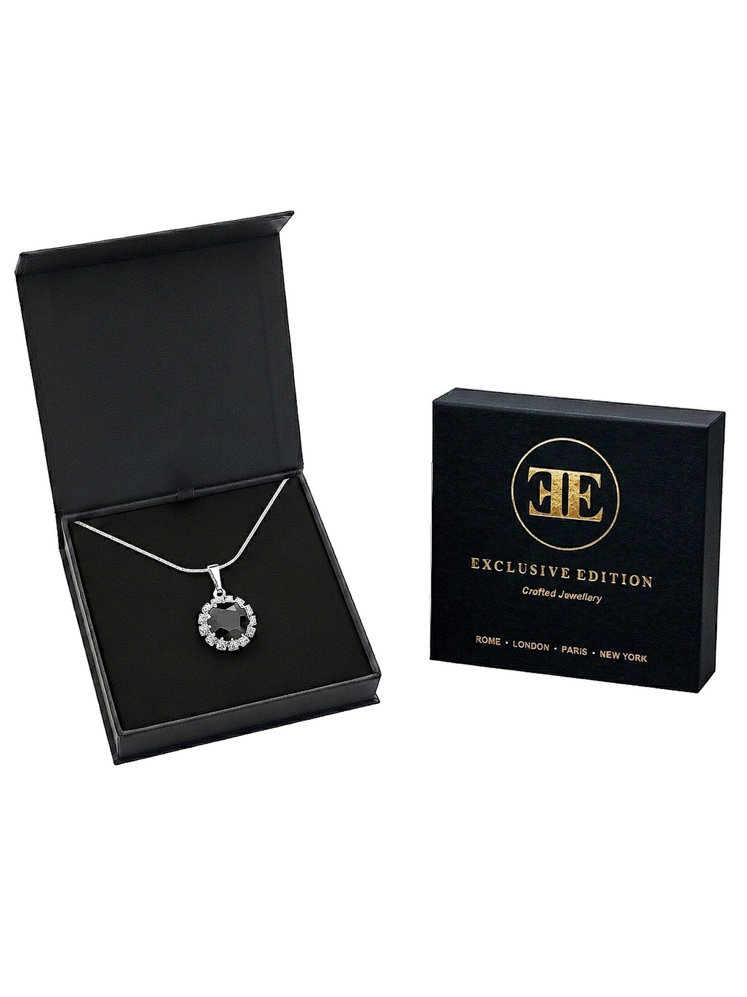 EXCLUSIVE EDITION Řetízek 'Saton adorned with Swarovski crystals' – černá