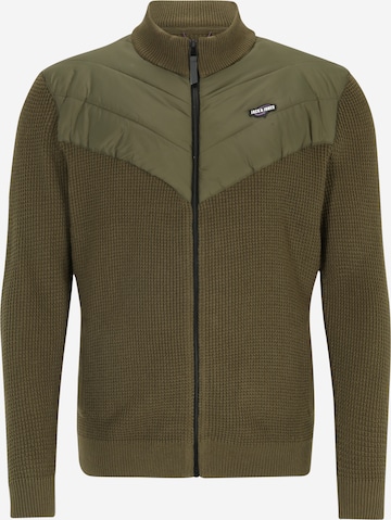 Vestes en maille 'BLACK' Jack & Jones Plus en vert : devant