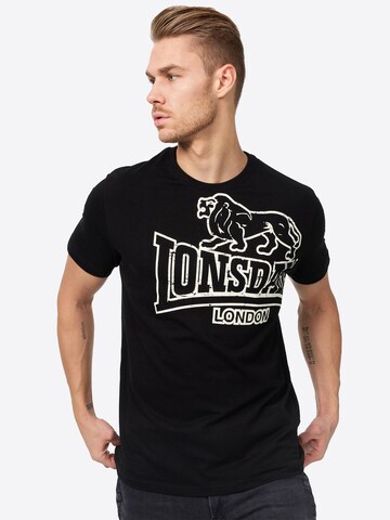 LONSDALE Μπλουζάκι 'Langsett' σε μαύρο: μπροστά