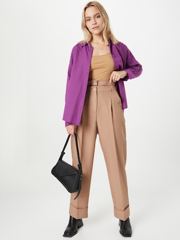 River Island Regular Plissert bukse i beige