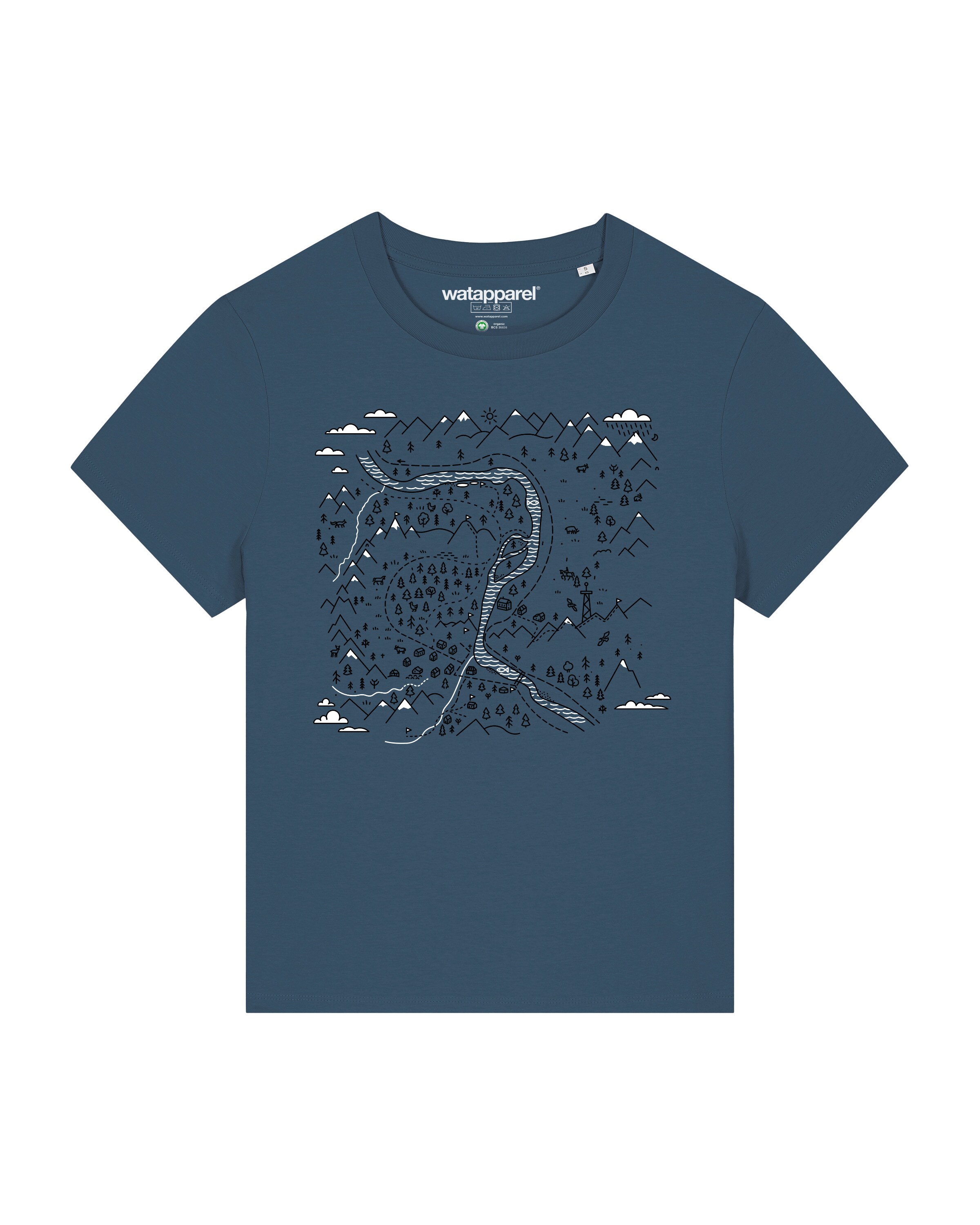 Watapparel Shirt 'Landschaft' in Blauw: voorkant