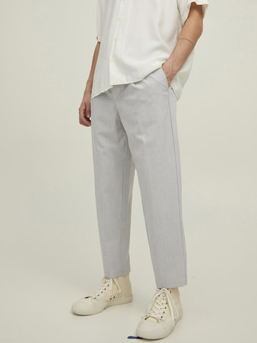 JACK & JONES Regular Pleat-Front Pants 'Bill' in Grey: front