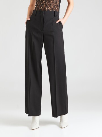 Weekend Max Mara Wide leg Παντελόνι με τσάκιση 'VISIVO' σε μαύρο: μπροστά