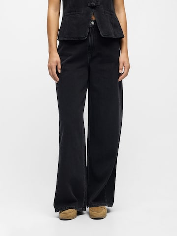 Wide Leg Jean 'OBJMoji' OBJECT en noir : devant