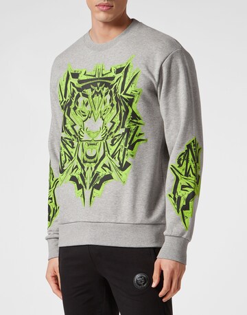 Sweat-shirt 'Thunder Tiger' Plein Sport en gris : devant