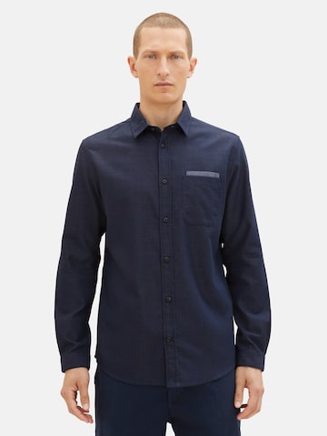 TOM TAILOR Regular fit Button Up Shirt in Blue: front