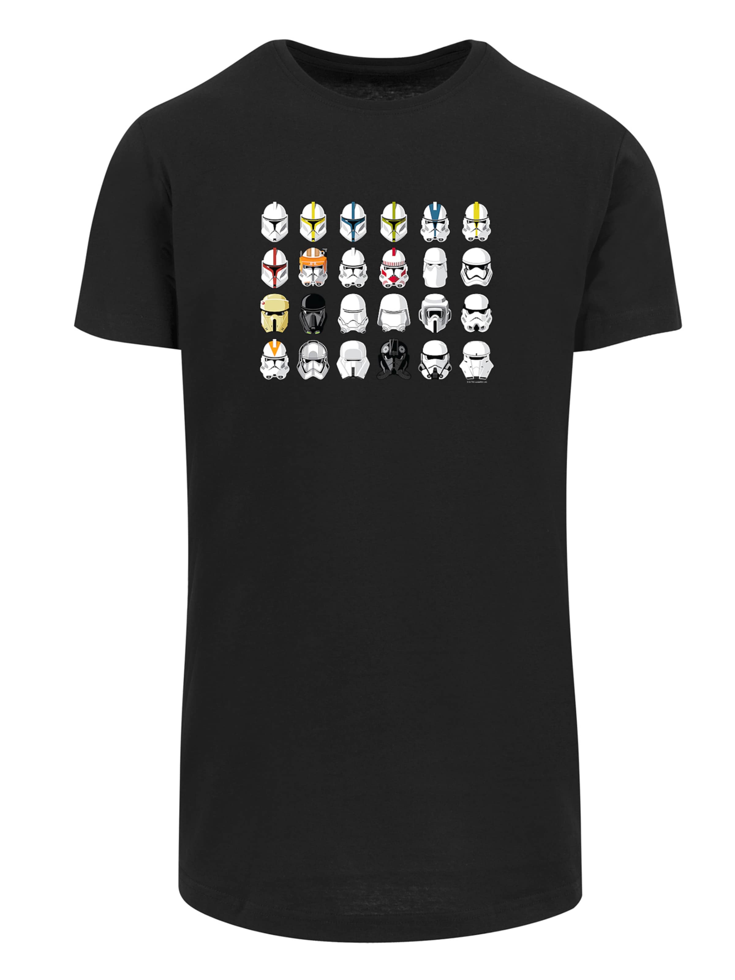 T-Shirt 'Star Wars Stormtrooper Piloten Helme' F4NT4STIC en noir : devant