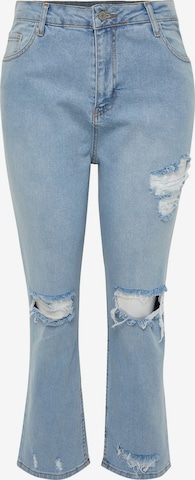 Trendyol CurveSlimfit Traperice - plava boja: prednji dio