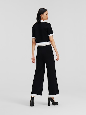 Wide leg Pantaloni de la Karl Lagerfeld pe negru