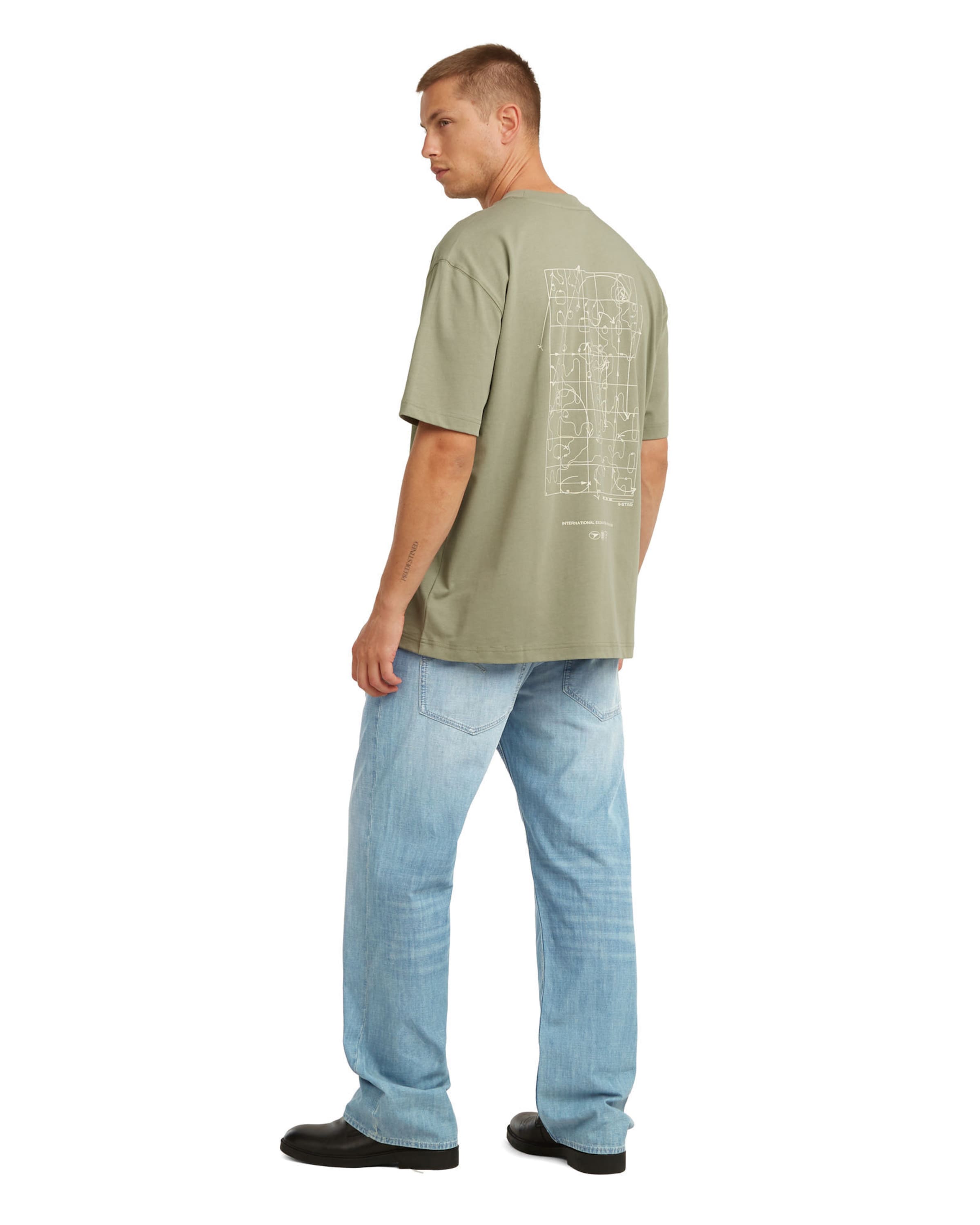 G-STAR Shirt 'Back Graphic Relaxed T-Shirt' in Groen