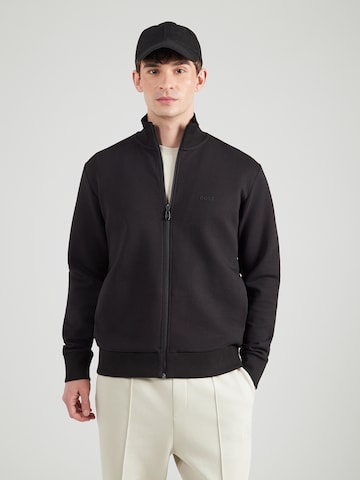 BOSS Sweatvest 'Skaz' in Zwart: voorkant