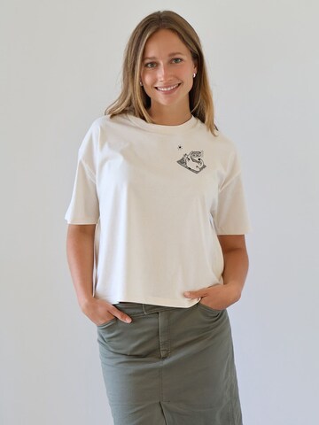 Kultgut Shirt 'Snooze' in Beige: front