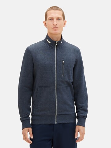 TOM TAILOR Sweat jacket in Blue: front