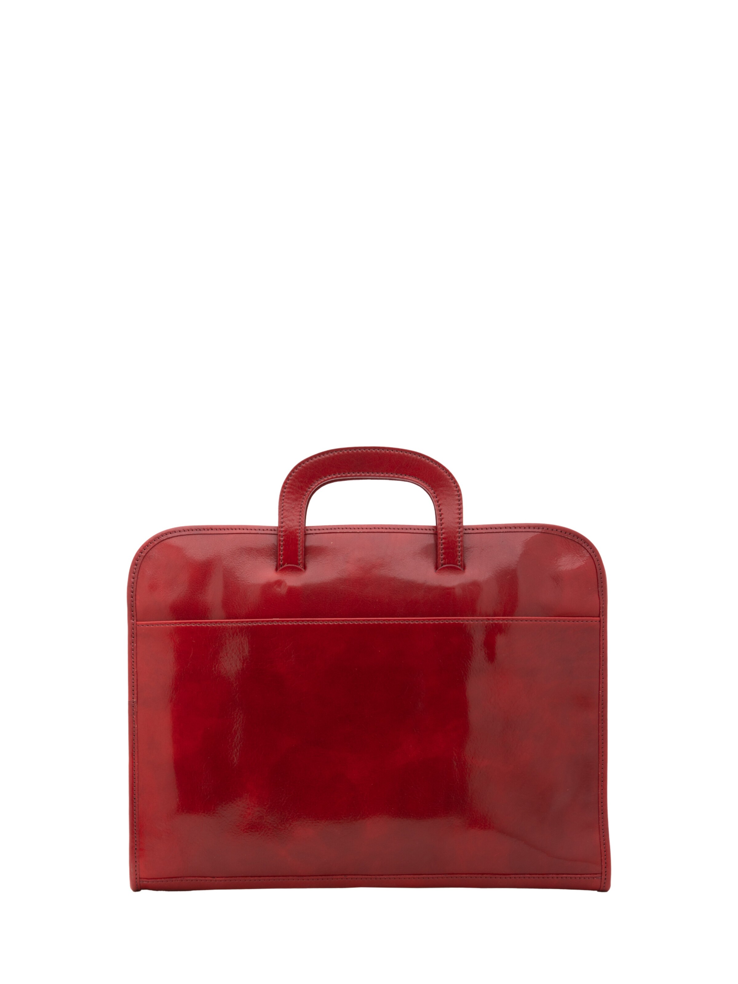 Valigetta ventiquattrore 'Borsa da lavoro uomo vera pelle con zip - Made in Italy' di I Fratelli in rosso: frontale
