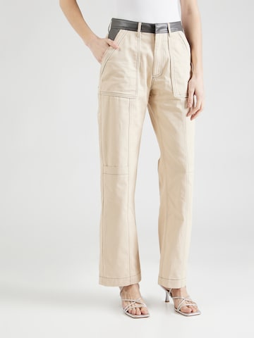 Nasty Gal Regular Broek in Beige: voorkant