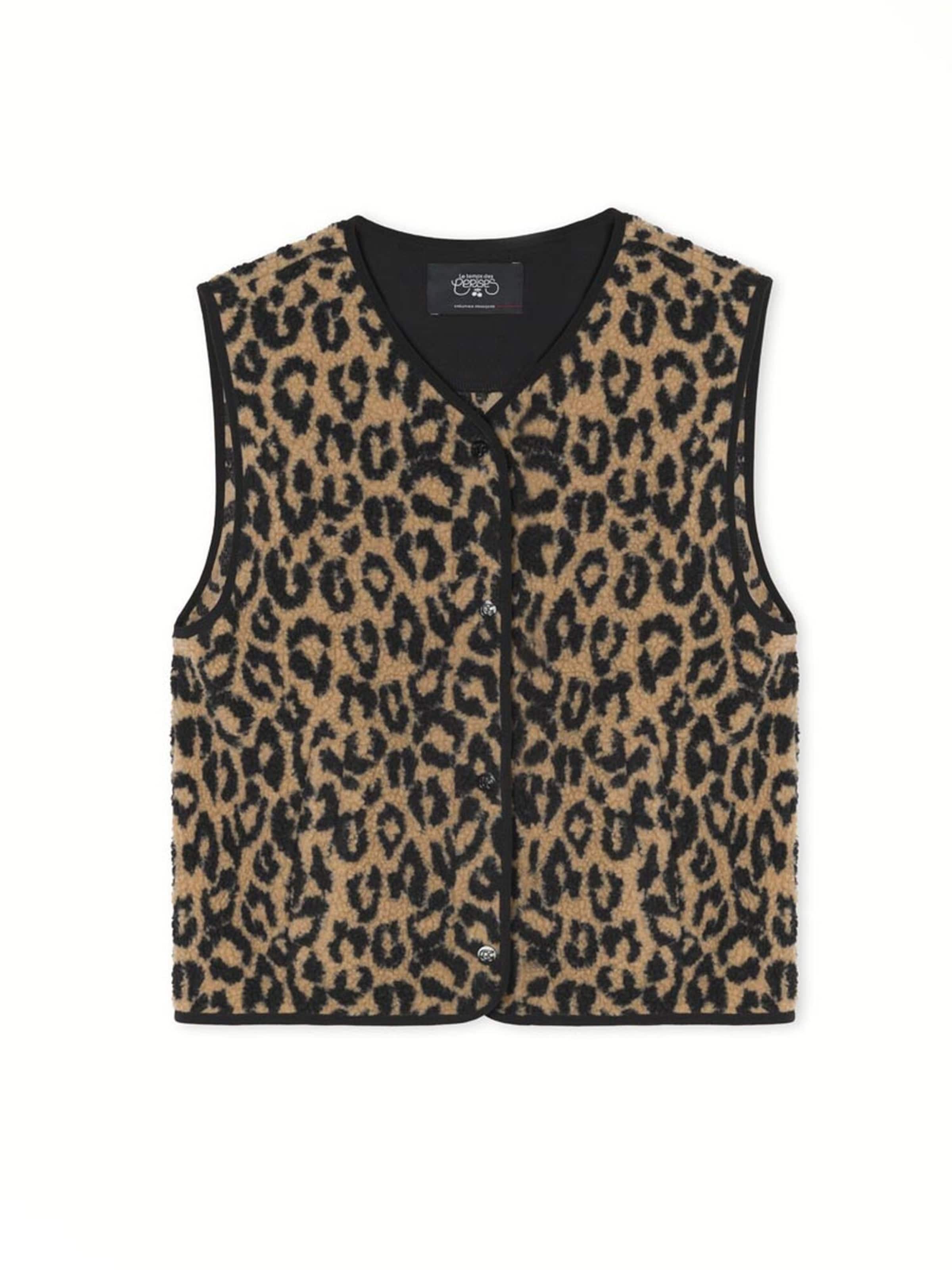 Le Temps Des Cerises Vest 'Gudru' in Brown: front