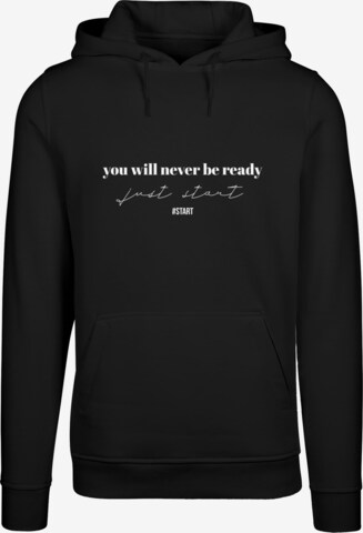 Merchcode Sweatshirt 'Just Start' in Black: front