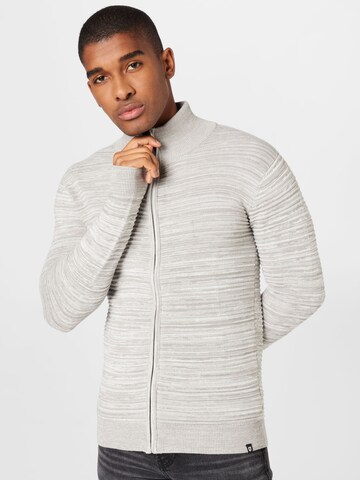 INDICODE JEANS Knit cardigan 'Badric' in Grey: front