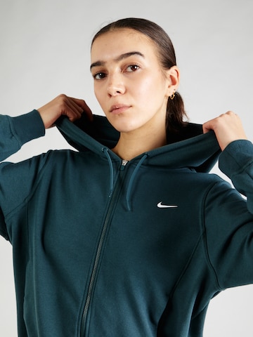 NIKE Athletic Zip-Up Hoodie 'ONE' in Green