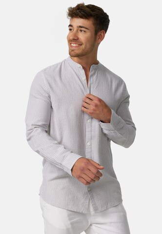 INDICODE JEANS Regular fit Button Up Shirt 'Cari' in Grey: front