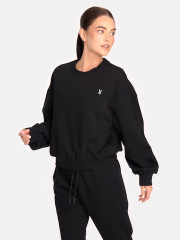 Sweat-shirt Cardio Bunny en noir : devant