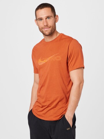 NIKE Functioneel shirt 'Pro' in Oranje: voorkant