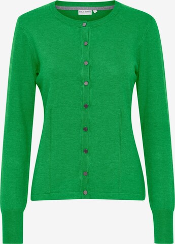 PULZ Jeans Gebreid vest ' SARA ' in Groen: voorkant