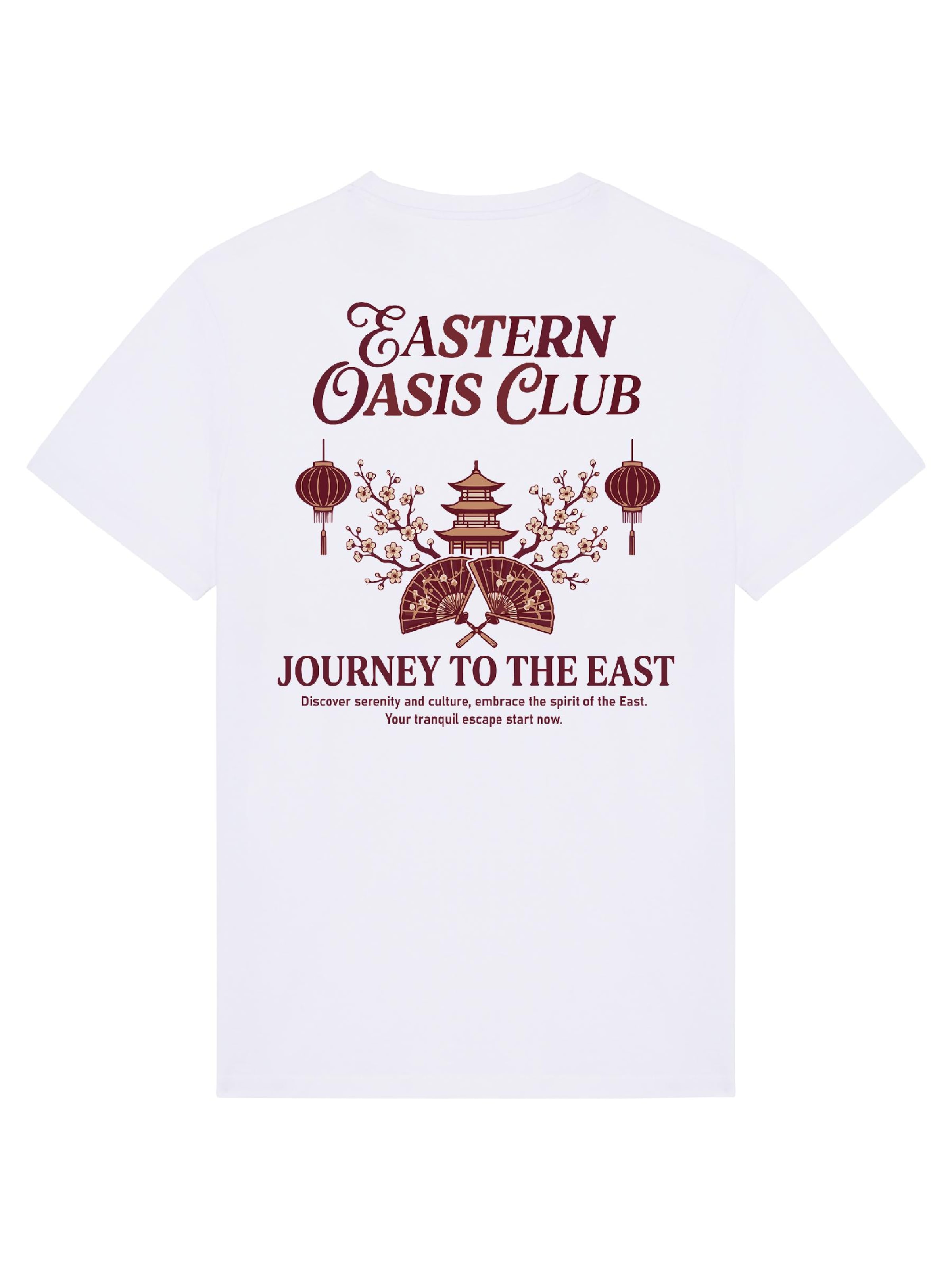 RoamLikeSummer Shirt 'Eastern Oasis Club'‌‌‌‌‌‌‌‌‌ in Weiß: Vorderseite