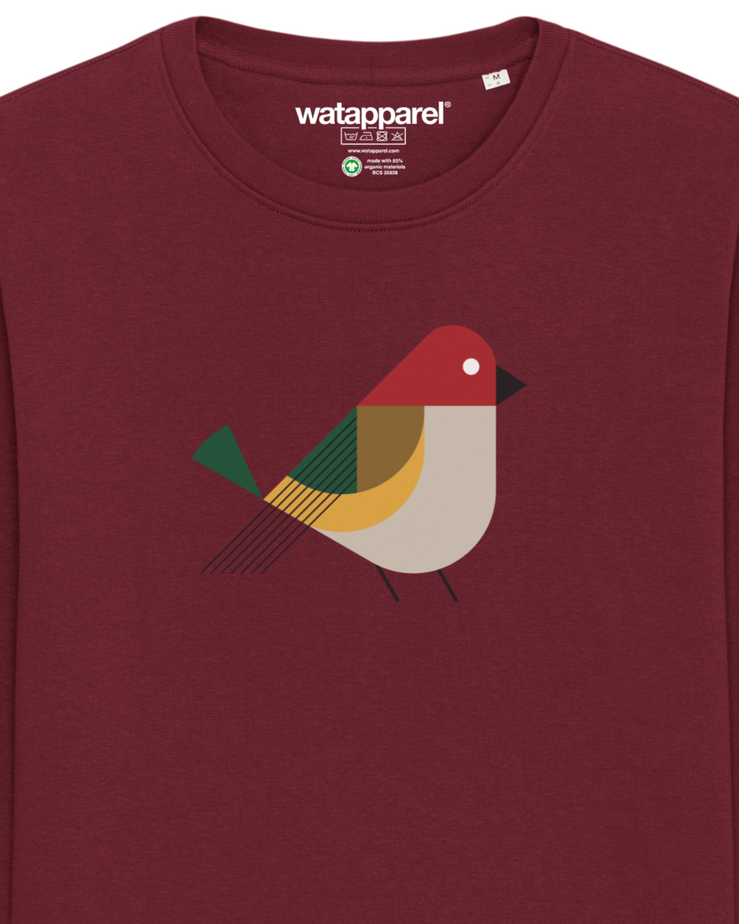 Watapparel Sweatshirt ' Vogel ' in Rot