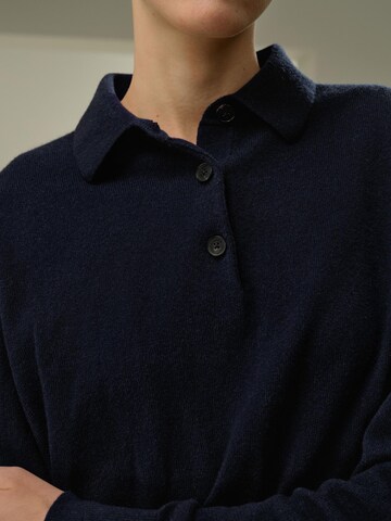 Lilysilk - Jersey 'Baby-Kaschmir Poloshirt' en azul