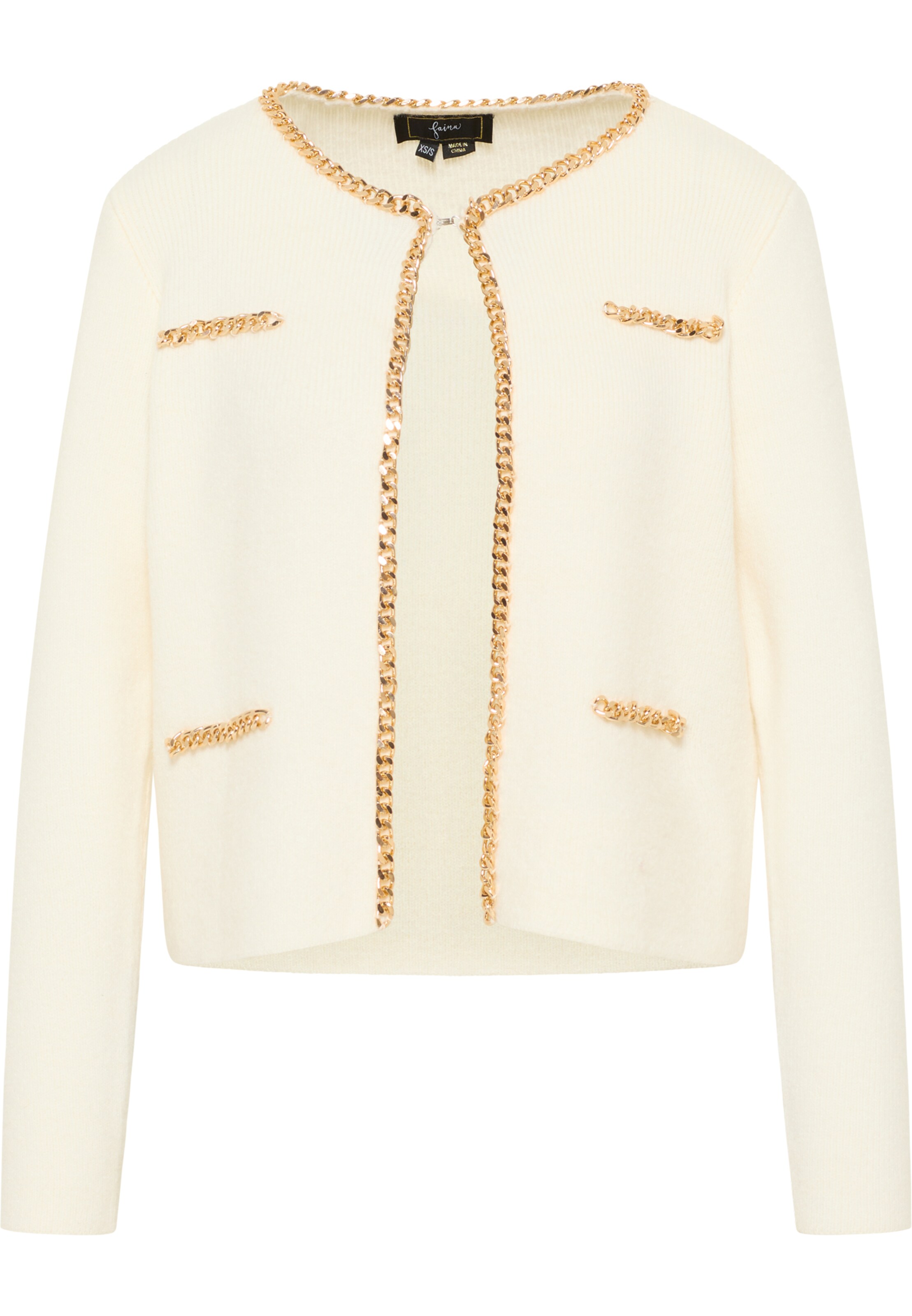 faina Gebreid vest in Beige: voorkant