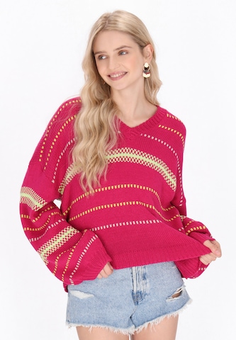 Pull-over IZIA en rose : devant