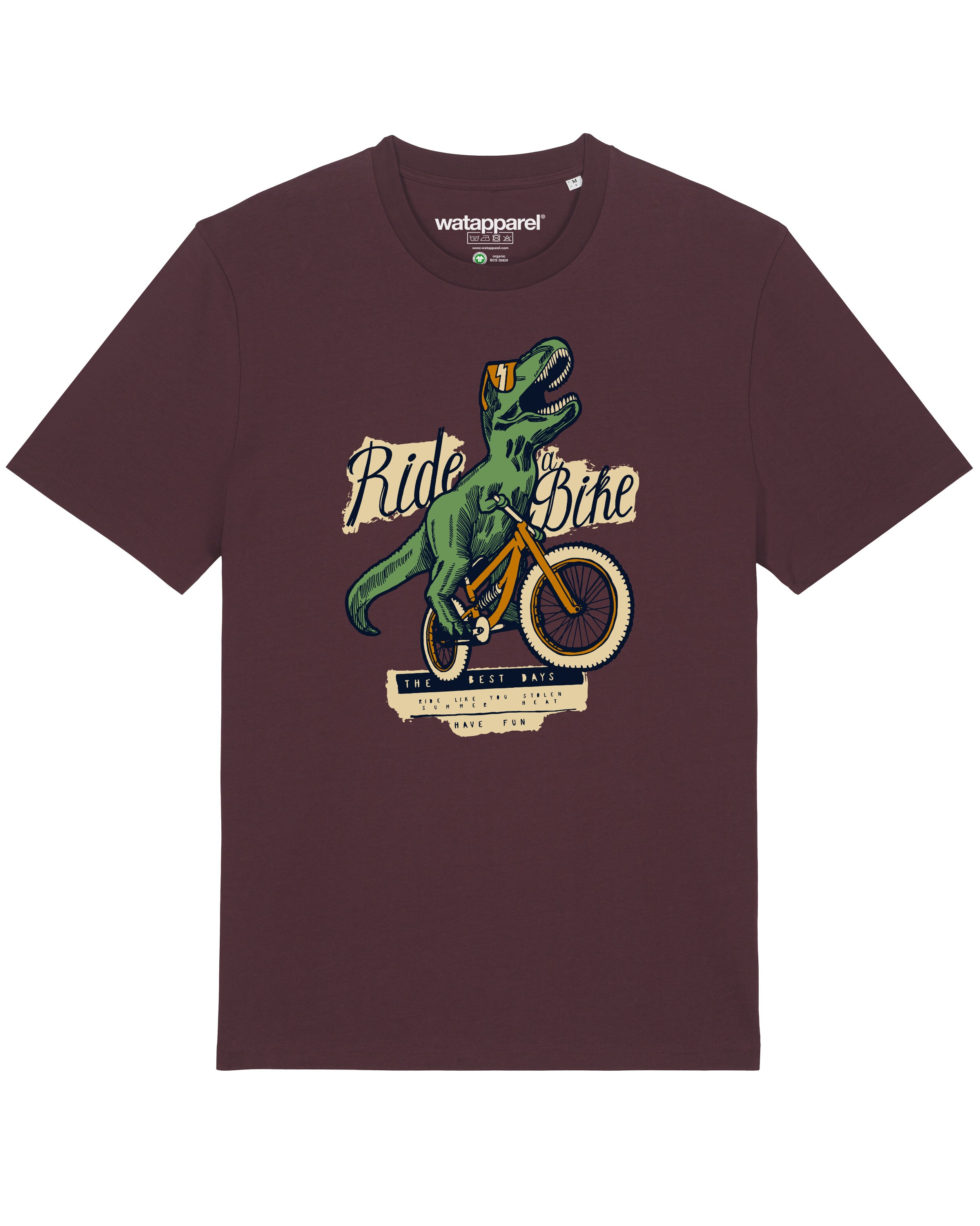 Maglietta ' T-Rex Fahrrad ' di Watapparel in rosso: frontale
