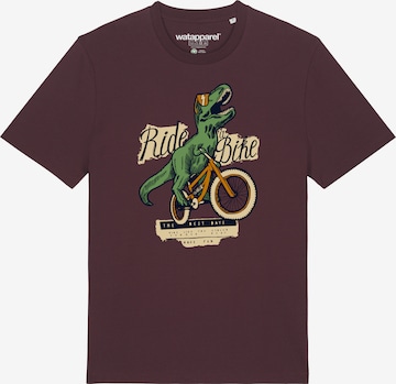 Watapparel T-Shirt ' T-Rex Fahrrad ' in Rot: Vorderseite