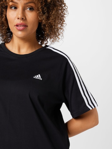 melns ADIDAS SPORTSWEAR Sporta krekls 'Essentials  3-Stripes '