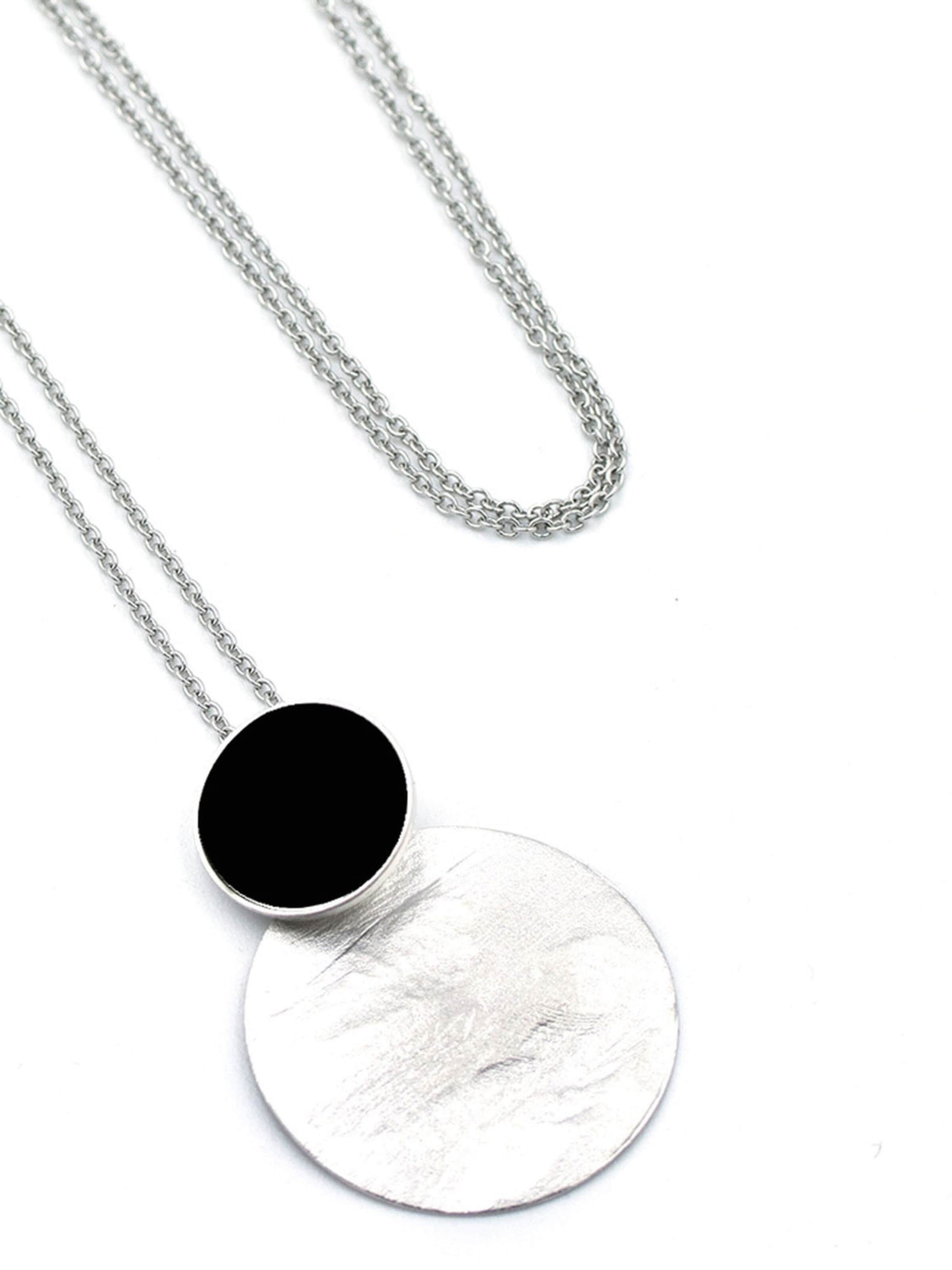 Sergio EngelLančić 'Patina Kette 08 Lange Edelstahlkette mit farbigem Patinaplättchen' - crna boja