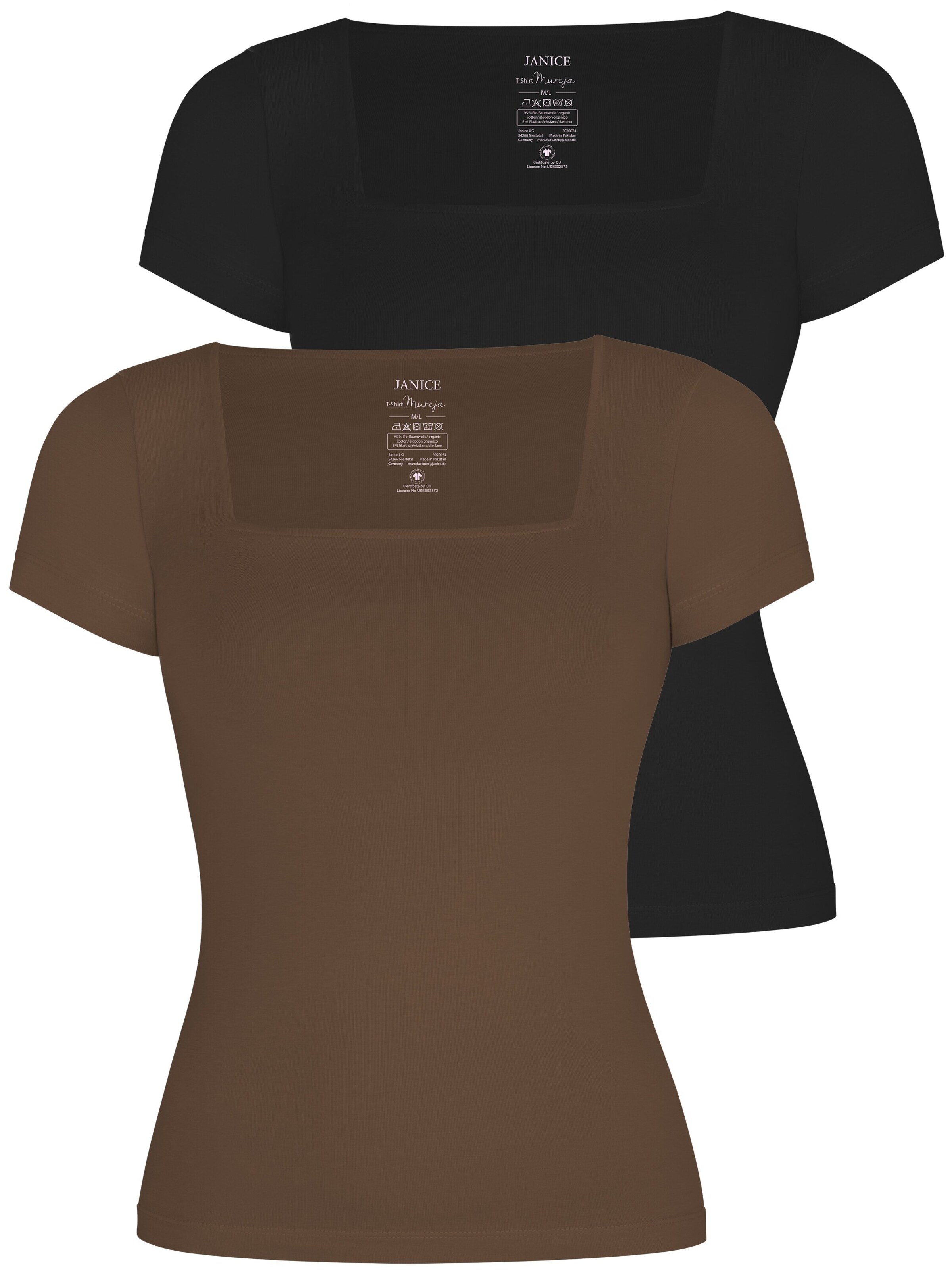 Janice Shirt in Bruin: voorkant