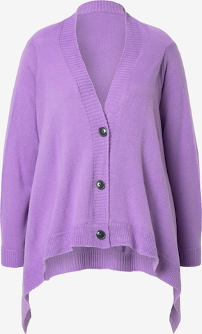 MIAMODA Knit cardigan in Purple: front