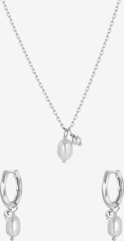 Lucardi Jewelry Set in Silver: front