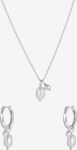 Lucardi Jewelry Set in Silver: front