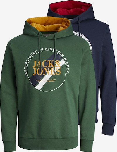 S dydžio Megztinis be užsegimo 'JJLoof' iš JACK & JONES, spalva – tamsiai mėlyna / kario spalva / žalia / karmino raudona, Prekių apžvalga