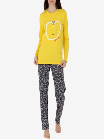 Pyjama 'Damen Pyjama Katrin' LOREZA en jaune : devant