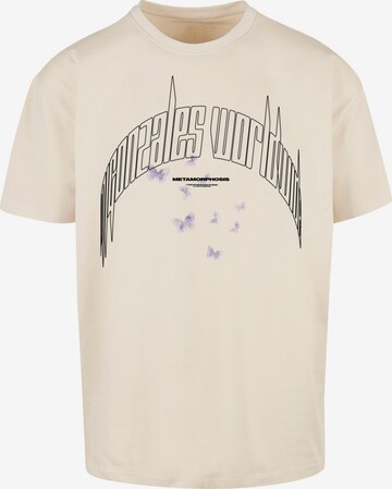 MJ Gonzales T-Shirt 'Metamorphose' in Beige: predná strana