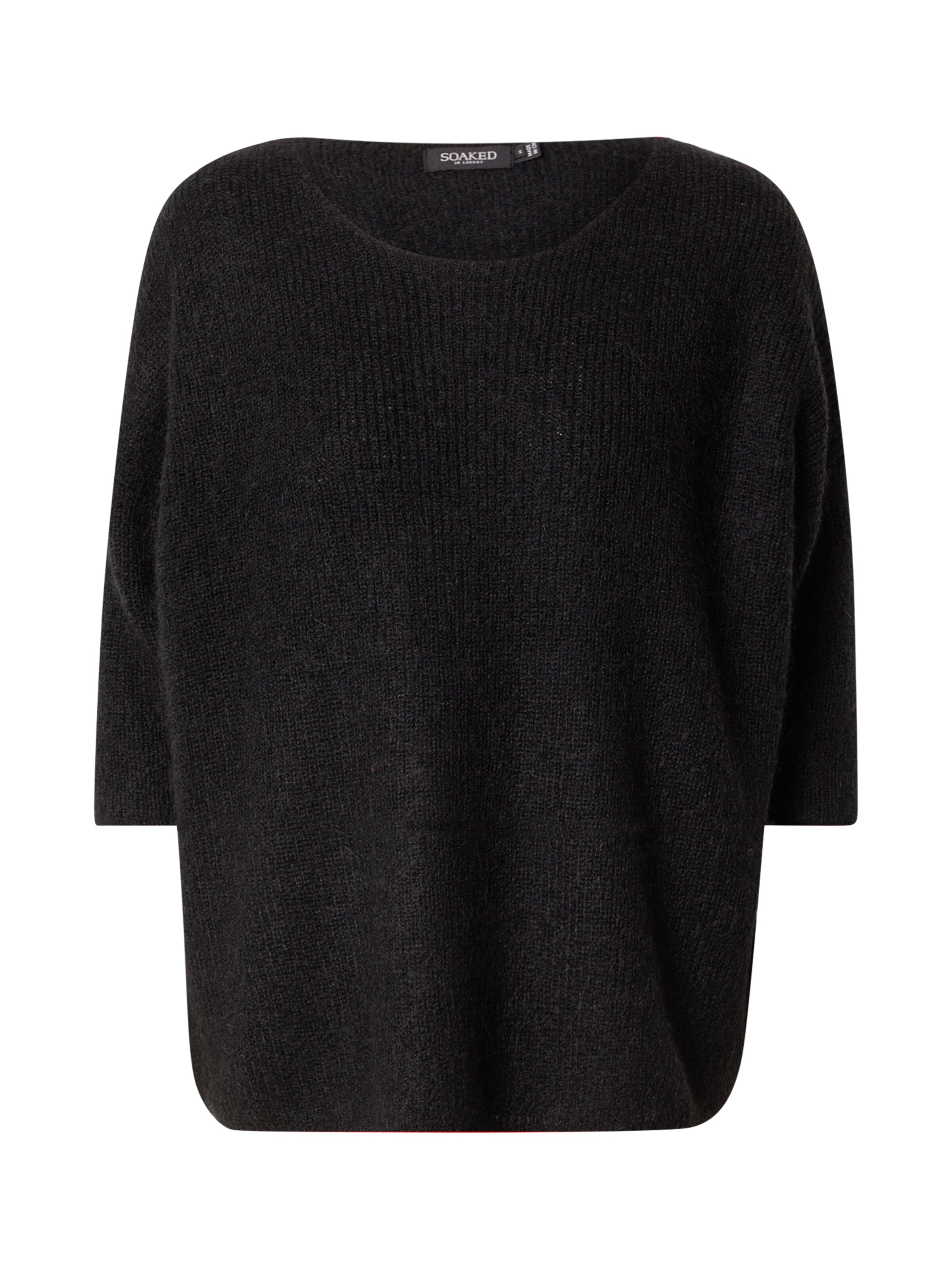 melns SOAKED IN LUXURY Džemperis 'Tuesday': no priekšpuses