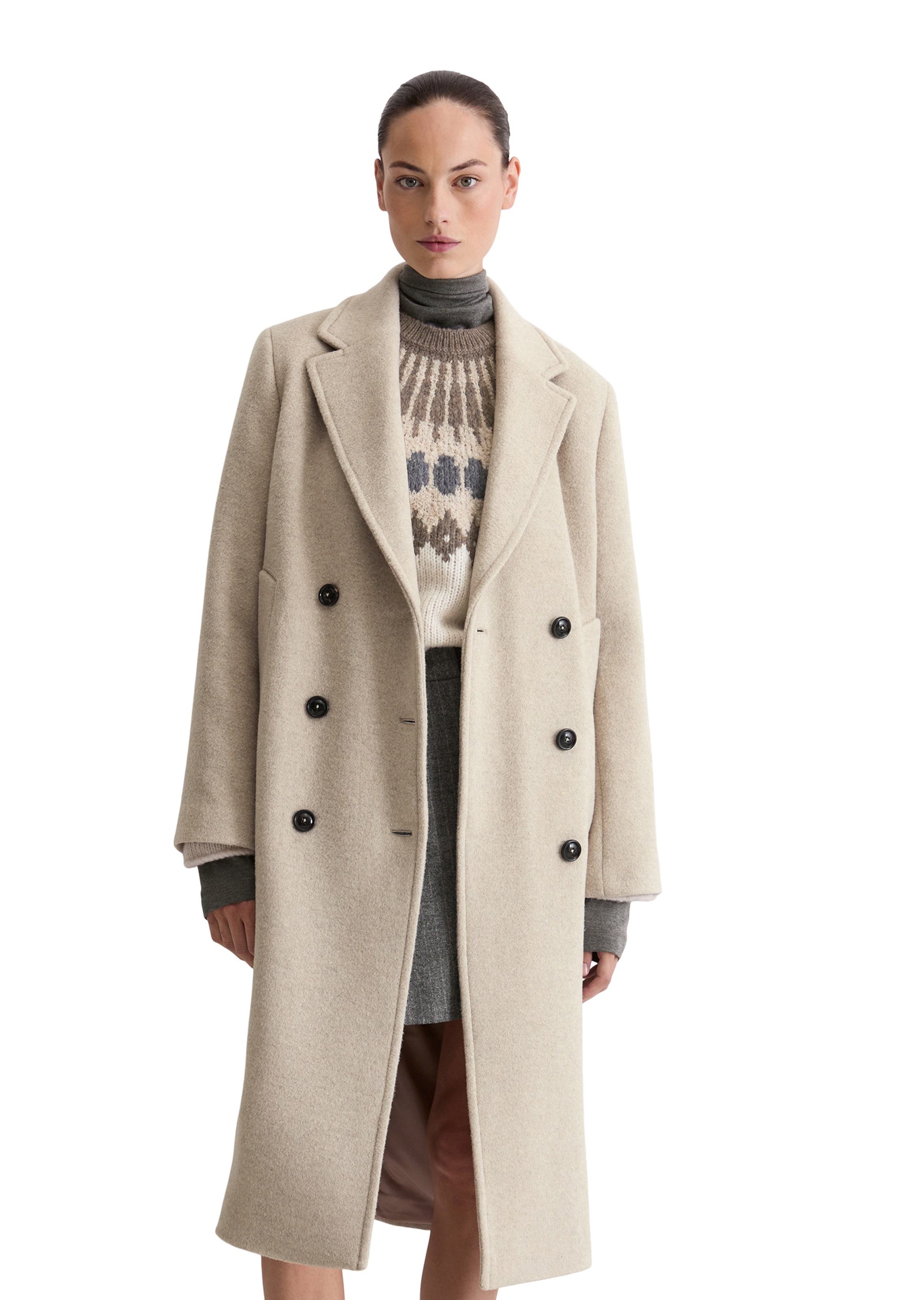 Manteau mi-saison Marc O'Polo en gris : devant