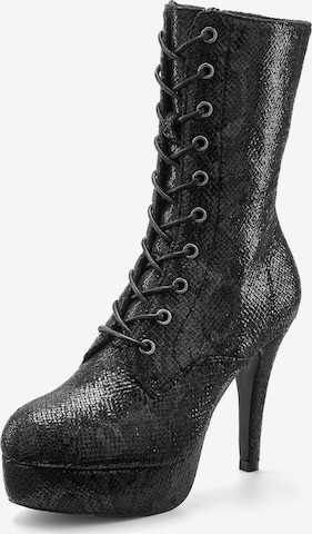 LASCANA Belle Affaire Schnürstiefelette in Schwarz: Vorderseite