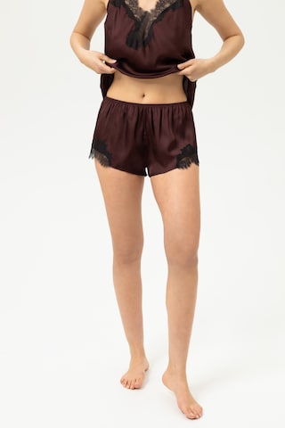 Mey Pyjamashorts 'Poetry Luxury' in Braun: Vorderseite