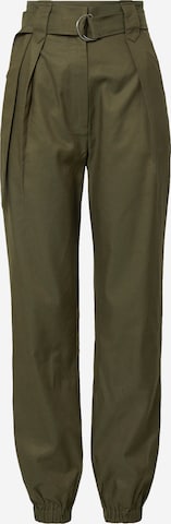 Guido Maria Kretschmer Women Tapered Pleat-Front Pants 'Nova' in Green: front