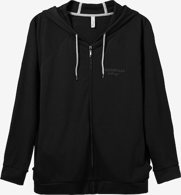 SHEEGO Zip-Up Hoodie in Black: front